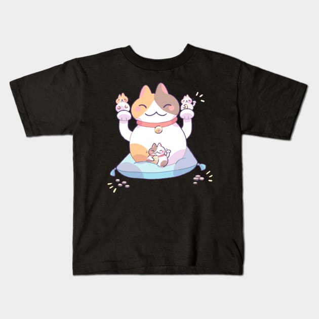 Lucky cats Kids T-Shirt by Milkkoyo
